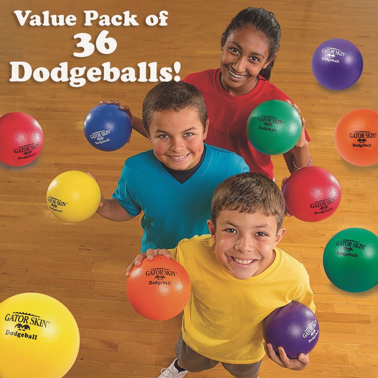 S&S Worldwide Gator Skin Foam Dodgeballs - Easy Grip, Soft - Low Density Foam Core with Durable No-Sting Coating, Tear and Puncture Resistant, Small 6" Size for Kids, Multicolor, Case Pack of 36.